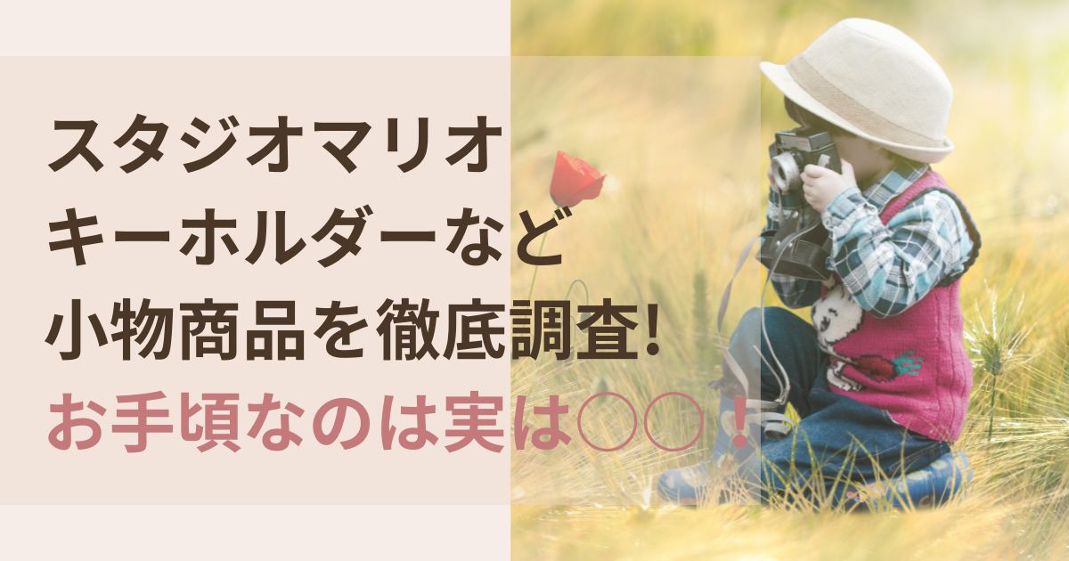 スタジオマリオのキーホルダーなど小物商品の価格を徹底調査